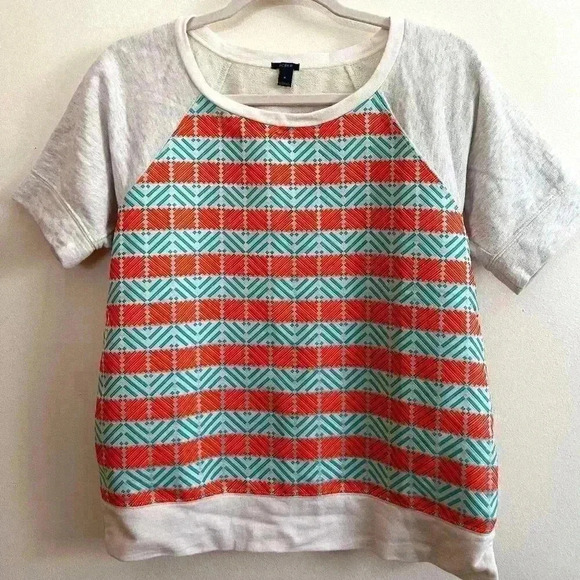 J. Crew Damask Panel Sweatshirt - Picture 2 of 7